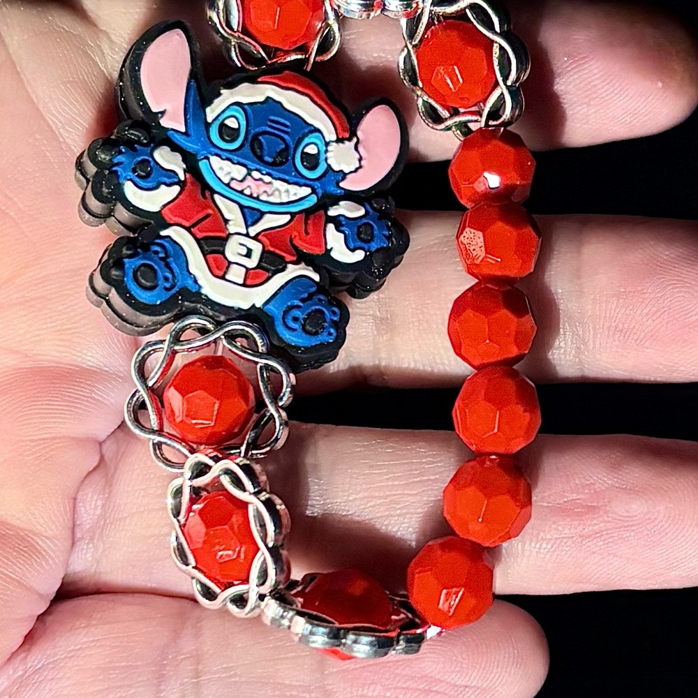 Festive  unique red kids Stitch Christmas Bracelet